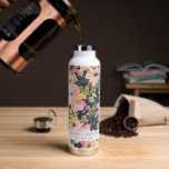 Elegant Pink Navy Watercolor Floral Custom Wedding Water Bottle<br><div class="desc">Custom Elegant Blush and Navy Watercolor Floral Custom Wedding Water Bottle</div>