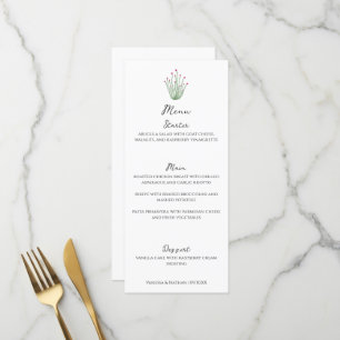 Elegant Pink Ocotillo Cactus Vertical Wedding Menu