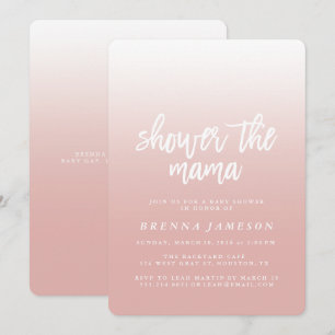 Elegant Pink Ombre Baby Shower Invitation
