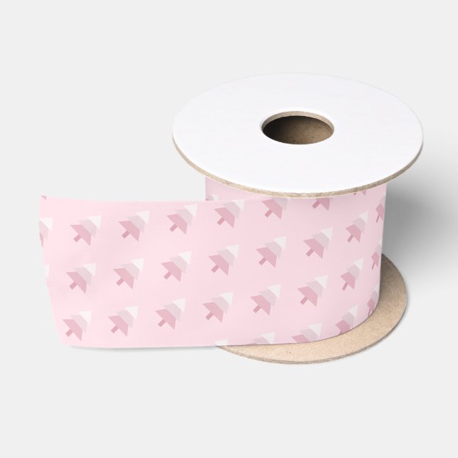 Elegant Pink Ombre Christmas Tree Pattern Satin Ribbon (Spool)