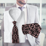Elegant pink on black lace in vintage style  tie<br><div class="desc">This neck tie features an elegant,  romantic lace pattern in soft pink on black background. Great suit accessory for every man and a beautiful gift idea!</div>