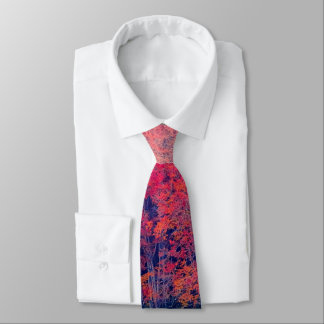 Elegant Pink Orange Blue Lake Mountain Firs Tie