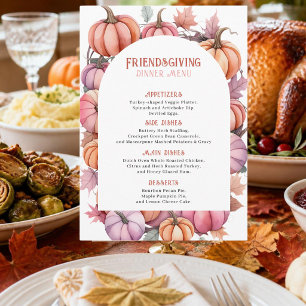 Elegant Pink & Orange Pumpkins Wreath Design Menu