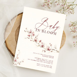 Elegant Pink Orchid Bloom Floral Baby Shower Invitation