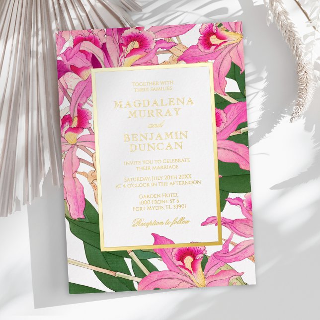 Elegant Pink Orchid Blooms Tropical Floral Wedding (Creator Uploaded)