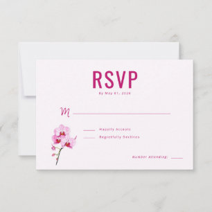 Elegant Pink Orchid RSVP Card