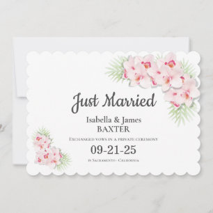 Elegant Pink Orchid Wedding Announcement