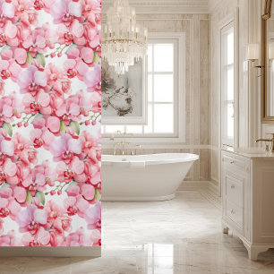 Elegant Pink Orchids Shower Curtain