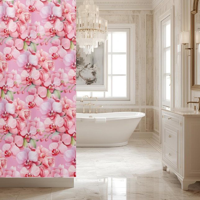 Elegant Pink Orchids Shower Curtain (Creator Uploaded)
