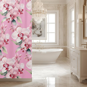 Elegant Pink Orchids Shower Curtain