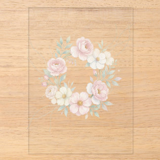 Elegant Pink Pastel Floral Wreath Botanical Design Acrylic Invitations