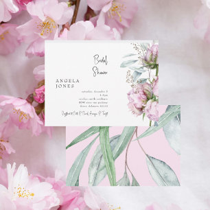 Elegant Pink Peonies Bridal Shower  Invitation