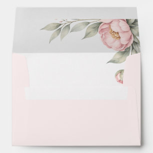 Elegant Pink Peonies In Bloom Envelope