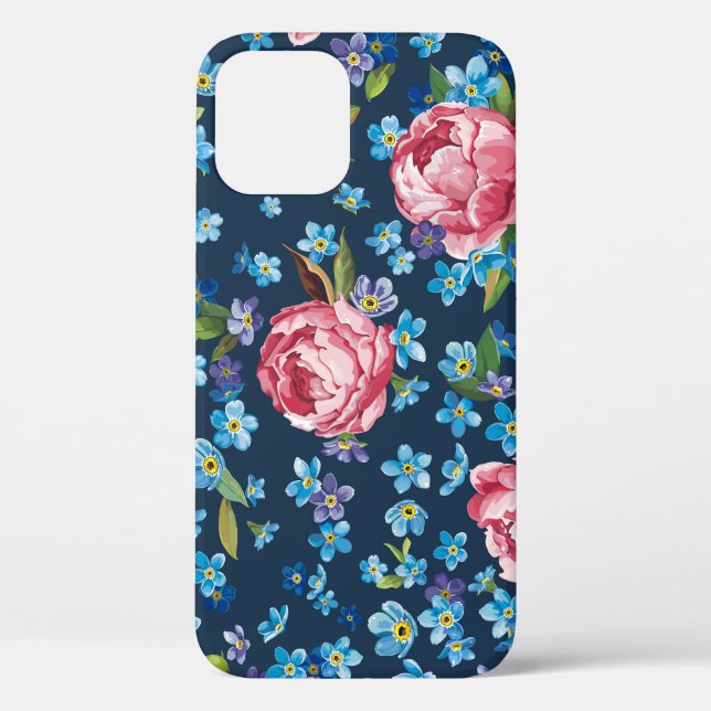 Elegant Pink Peonies Retro Background Case-Mate iPhone Case (Back)