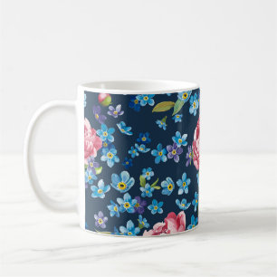 Elegant Pink Peonies Retro Background Coffee Mug