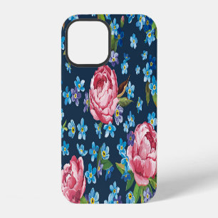 Elegant Pink Peonies Retro Background iPhone 12 Case