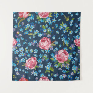 Elegant Pink Peonies Retro Background Tapestry