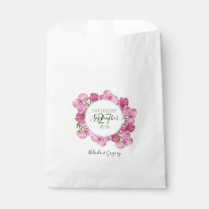 Elegant Pink Peonies Wedding Favour Bag