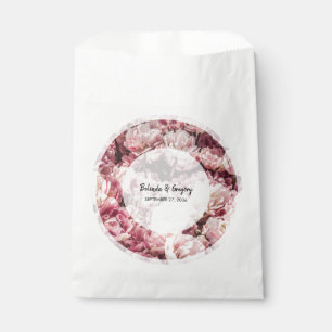 Elegant Pink Peonies Wedding Favour Bag