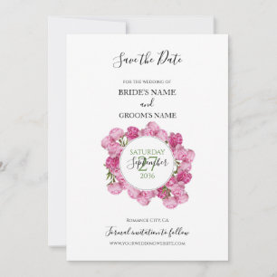 Elegant Pink Peonies Wedding Save The Date