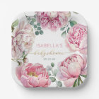 Elegant Pink Peony and Greenery Girl Baby Shower P