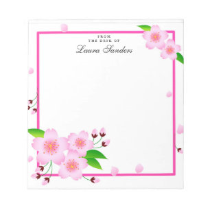 Elegant Pink Peony Flower Personalized Notepad