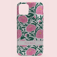 Elegant Pink Peony Flowers Personalized