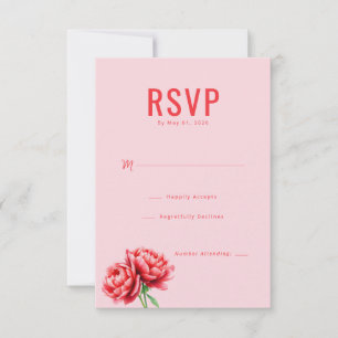 Elegant Pink Peony RSVP Card