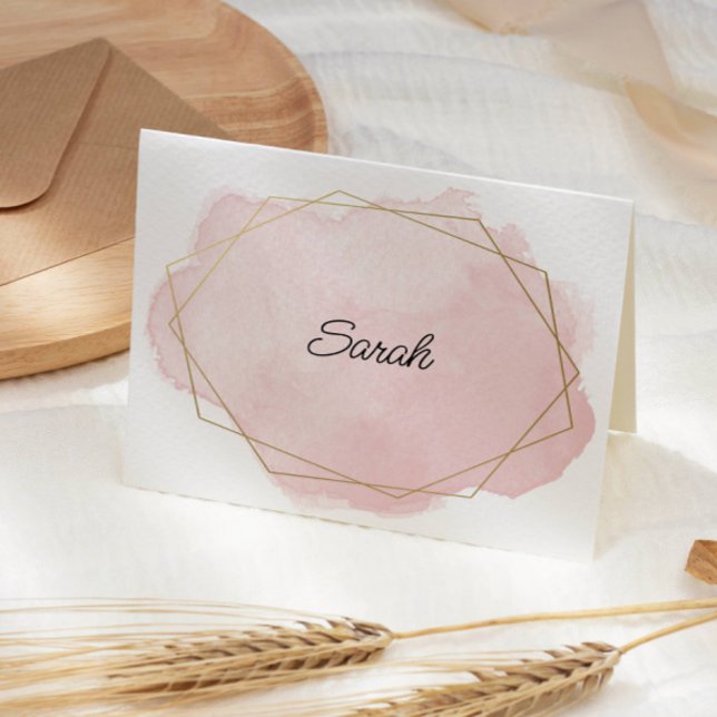 Elegant Pink Personalized Folded Note Card (Creator Uploaded)