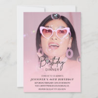 Elegant Pink Photo Dinner 46th birthday