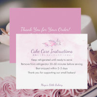 Elegant Pink Piping Bag Cake Care Instructions