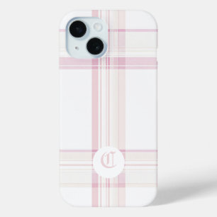 Elegant Pink Plaid Customizable Phone Case