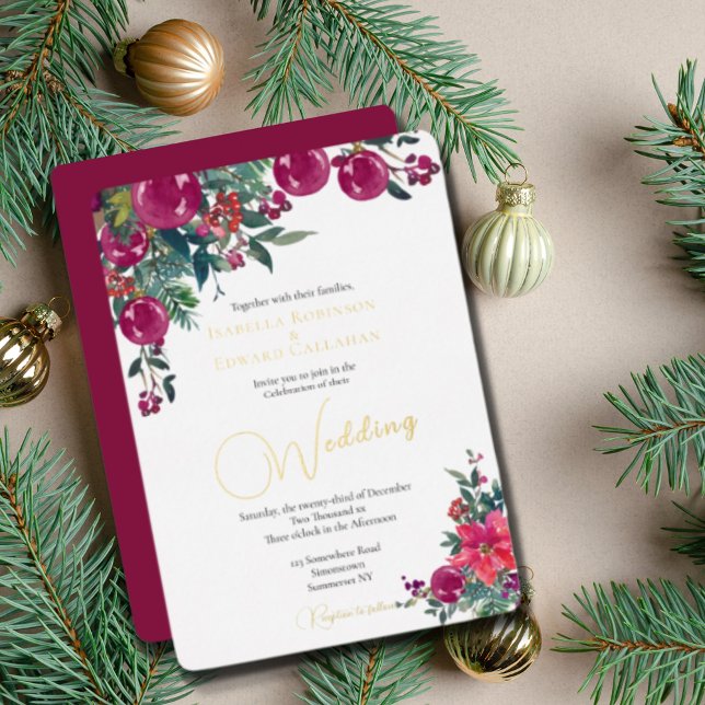 Elegant Pink Poinsettia Christmas Floral Wedding (Creator Uploaded)