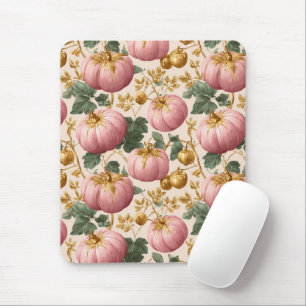 Elegant Pink Pumpkins Autumn Design Mouse Pad