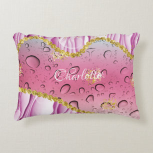 Elegant Pink, Purple and White Gradient Ombre Accent Pillow
