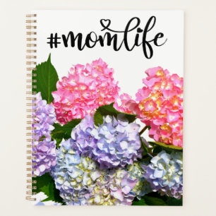 Elegant pink purple blue florals hydrangeas Mom Planner