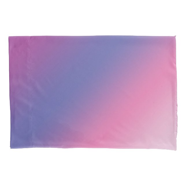 elegant pink purple blue ombre gradient colourful pillowcase (Front)