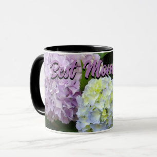 elegant pink purple floral Hydrangea best mom ever Mug