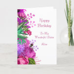 Elegant Pink Purple Floral Sister Name Birthday Card<br><div class="desc">Make a sister's birthday feel extra special with an elegant pink & purple floral birthday card.  Can be customized with name.</div>