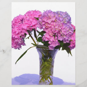 Elegant pink purple florals hydrangeas