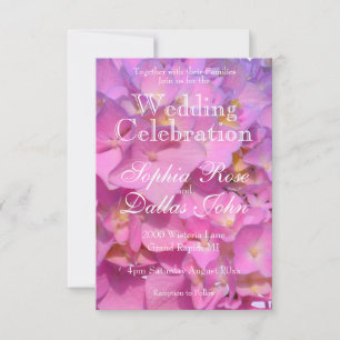 Elegant pink purple florals hydrangeas invitation