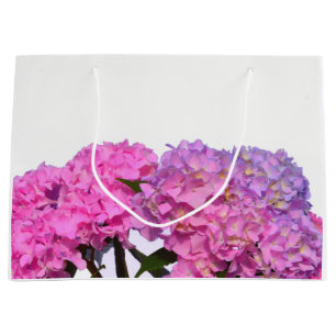 Elegant pink purple florals hydrangeas large gift bag