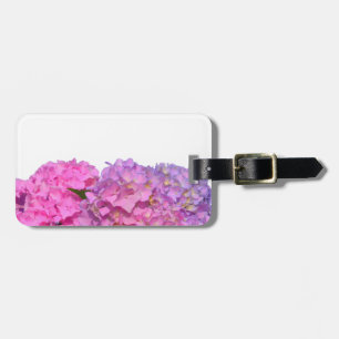 Elegant pink purple florals hydrangeas luggage tag