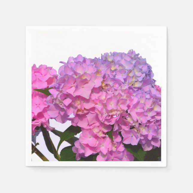 Elegant pink purple florals hydrangeas napkin (Front)