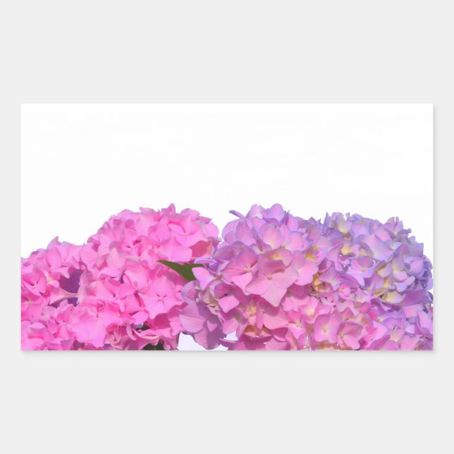 Elegant pink purple florals hydrangeas sticker (Front)