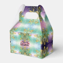 Elegant Pink purple green holiday Snowflakes stars