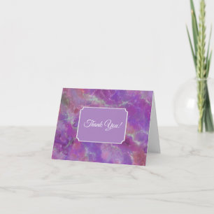 Elegant Pink, Purple Marble Pattern Thank You Card