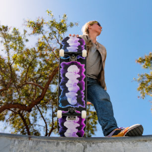 Elegant Pink purple watercolor florals Orchids  Skateboard