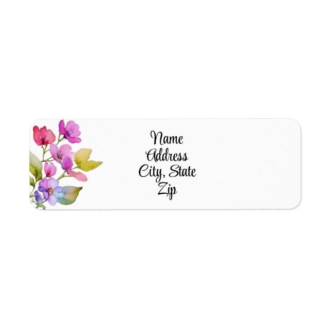 Elegant pink purple watercolor wildflowers  (Front)