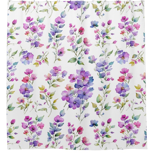 Elegant pink purple watercolor wildflowers  (Front)